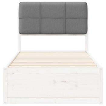 Bettgestell mit gepolstertem Kopfteil Hellgrau 80 x 200 cm