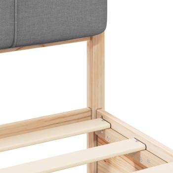 Bettgestell mit gepolstertem Kopfteil Hellgrau 75 x 190 cm