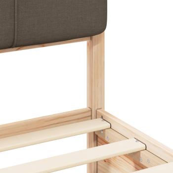 Bettgestell mit gepolstertem Kopfteil Taupe 75 x 190 cm