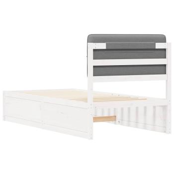 Bettgestell mit gepolstertem Kopfteil Hellgrau 75 x 190 cm