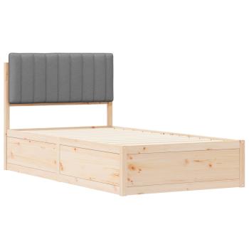 Bettgestell mit gepolstertem Kopfteil Hellgrau 100 x 200 cm