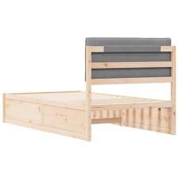 Bettgestell mit gepolstertem Kopfteil Hellgrau 100 x 200 cm