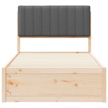 Bettgestell mit gepolstertem Kopfteil Dunkelgrau 100 x 200 cm