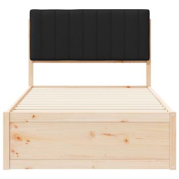 Bettgestell mit gepolstertem Kopfteil Schwarz 100 x 200 cm