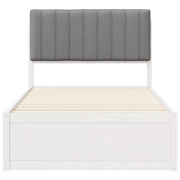 Bettgestell mit gepolstertem Kopfteil Hellgrau 100 x 200 cm