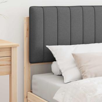 Bettgestell mit gepolstertem Kopfteil Dunkelgrau 90 x 200 cm