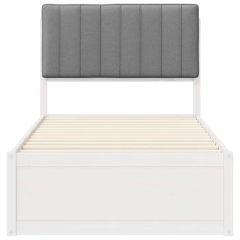 Bettgestell mit gepolstertem Kopfteil Hellgrau 90 x 200 cm