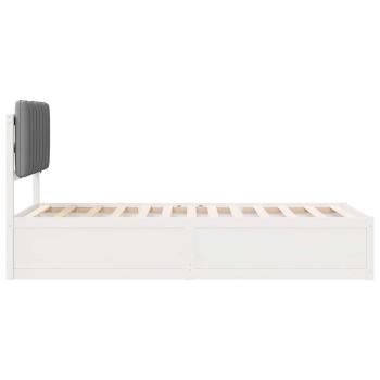 Bettgestell mit gepolstertem Kopfteil Hellgrau 90 x 200 cm