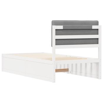 Bettgestell mit gepolstertem Kopfteil Hellgrau 90 x 200 cm