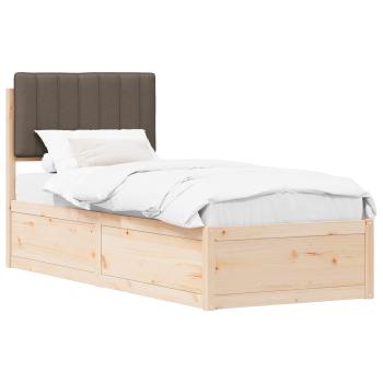 Bettgestell mit gepolstertem Kopfteil Taupe 80 x 200 cm