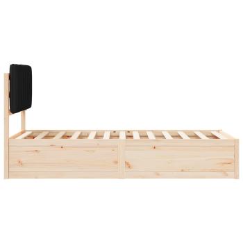 Bettgestell mit gepolstertem Kopfteil Schwarz 90 x 190 cm