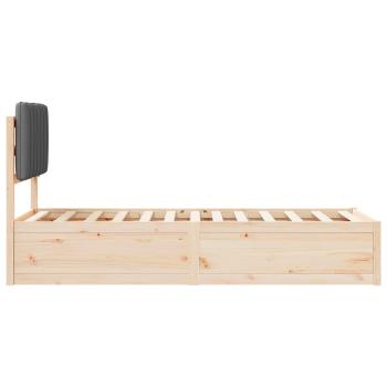 Bettgestell mit gepolstertem Kopfteil Dunkelgrau 75 x 190 cm