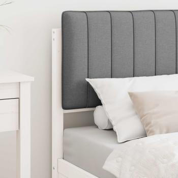 Bettgestell mit gepolstertem Kopfteil Hellgrau 75 x 190 cm