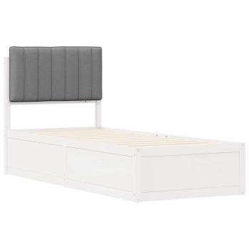 Bettgestell mit gepolstertem Kopfteil Hellgrau 75 x 190 cm