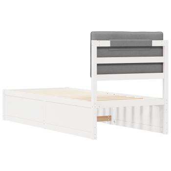 Bettgestell mit gepolstertem Kopfteil Hellgrau 75 x 190 cm