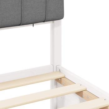 Bettgestell mit gepolstertem Kopfteil Hellgrau 75 x 190 cm