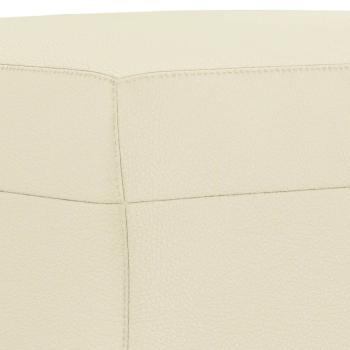 3-tlg. Sofagarnitur mit Kissen Creme Kunstleder