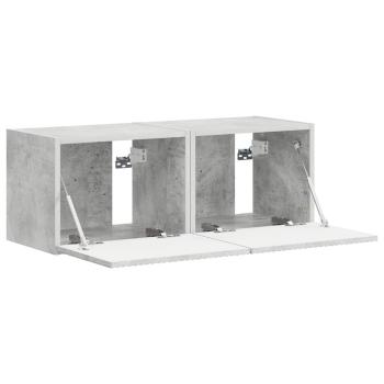 TV-Wandschrank 2 pcs Beton 60 x 31 x 29,5 cm Holzwerkstoff