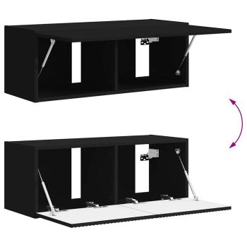 TV-Wandschrank Schwarz 60 x 31 x 29,5 cm Holzwerkstoff