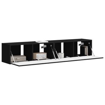 TV-Wandschrank 2 pcs Schwarz 60 x 31 x 29,5 cm Holzwerkstoff