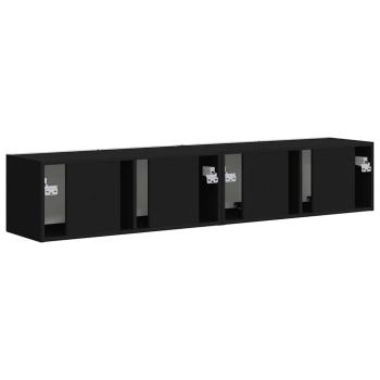 TV-Wandschrank 2 pcs Schwarz 60 x 31 x 29,5 cm Holzwerkstoff