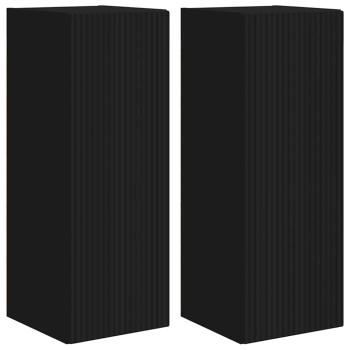 TV-Wandschrank 2 pcs Schwarz 30 x 31 x 80 cm Holzwerkstoff