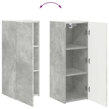 TV-Wandschrank Wandmontiert Beton 30 x 31 x 80 cm Holzwerkstoff