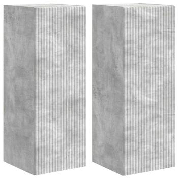 ARDEBO.de - TV-Wandschrank 2 pcs Beton 30 x 31 x 80 cm Holzwerkstoff