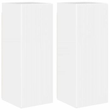 TV-Wandschrank Wandmontiert 2 pcs Glänzend Weiß 30 x 31 x 80 cm