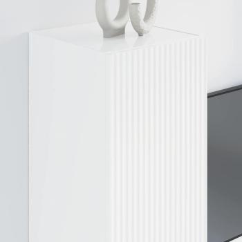 TV-Wandschrank Wandmontiert 2 pcs Glänzend Weiß 30 x 31 x 80 cm