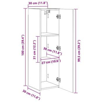 TV-Wandschrank 30 x 31 x 100 cm Weiß Holzwerkstoff