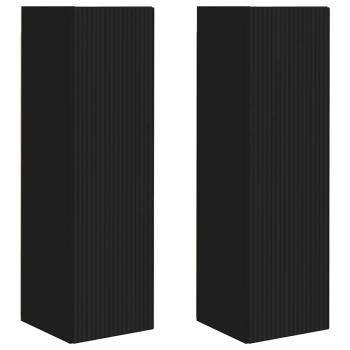 TV-Wandschrank 2 pcs Schwarz 30 x 31 x 100 cm Holzwerkstoff