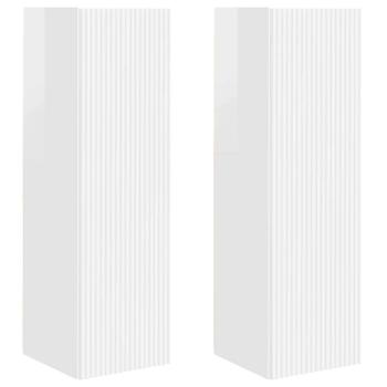 TV-Wandschrank 2 pcs Glänzend Weiß 30 x 31 x 100 cm