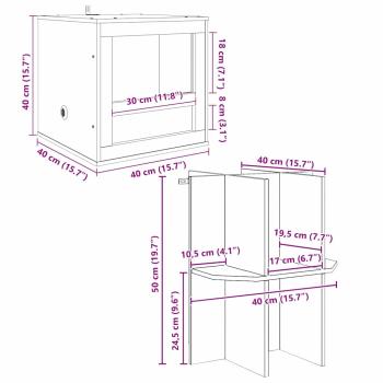 Terrarium Braun 40 x 40 x 90 cm OSB