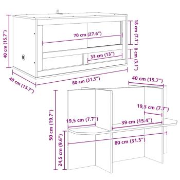 Terrarium Braun 80 x 40 x 90 cm OSB