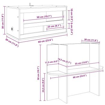 Terrarium Braun 60 x 30 x 80 cm OSB