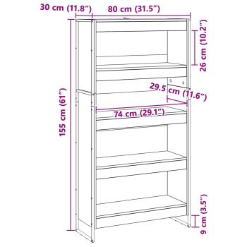 Bücherregal 2 pcs Sonoma 80 x 30 x 155 cm Holzwerkstoff