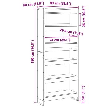 Bücherregal 2 pcs Altholz 80 x 30 x 155 cm Holzwerkstoff