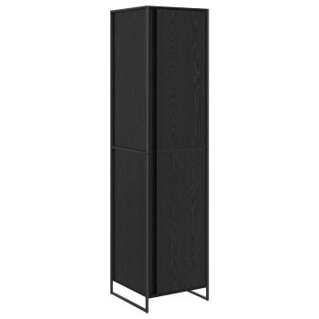 ARDEBO.de - Warderobe mit Tür 2 pcs Schwarz Eichen-Optik 50 x 50 x 200 cm