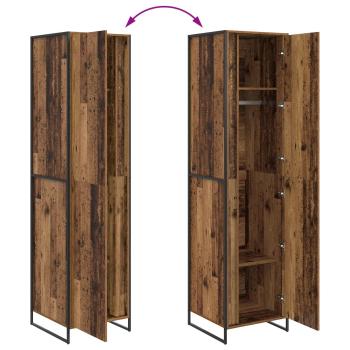 Warderobe mit Tür 2 pcs Altholz 50 x 50 x 200 cm Holzwerkstoff