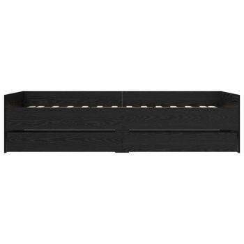 Bettrahmen mit Schubladen Schwarz Eichen-Optik 90 x 190 cm