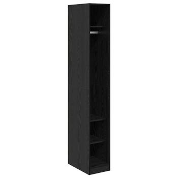 Kleiderschrank Schwarz Eichen-Optik 50 x 30 x 200 cm