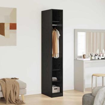 Kleiderschrank Schwarz Eichen-Optik 50 x 30 x 200 cm