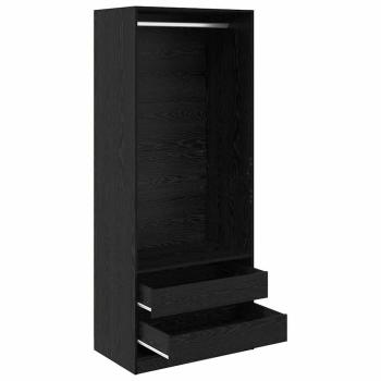 Kleiderschrank Schwarz Eichen-Optik 80 x 50 x 200 cm