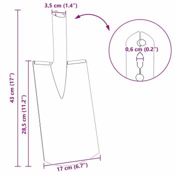 Schaufelkopf 4 pcs Silber 43 x 17 cm Pulverbeschichteter Stahl