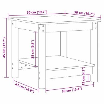 Couchtisch Wachsbraun 50 x 50 x 45 cm Massivholz Kiefer