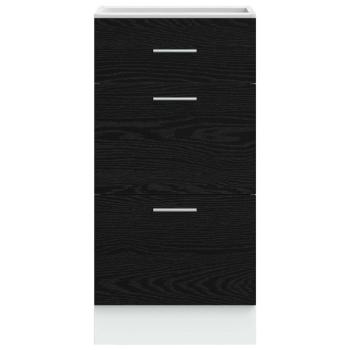 Küchenunterschrank Riga Schwarz Eichen-Optik 40 x 46 x 81.5 cm