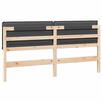 Gepolstertes Kopfteil Natürlich und Dunkelgrau 200 cm