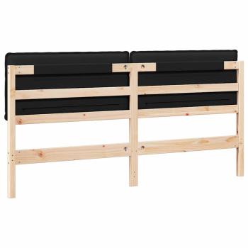 Gepolstertes Kopfteil mit Kopfteil Natürlich und Schwarz 200 cm