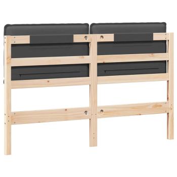 Gepolstertes Kopfteil Natürlich und Dunkelgrau 140 cm